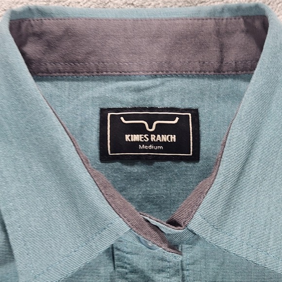 Kimes Ranch Shirt Mens Medium Blue Long Sleeve Western Coolmax Stretch Casual - Picture 5 of 12